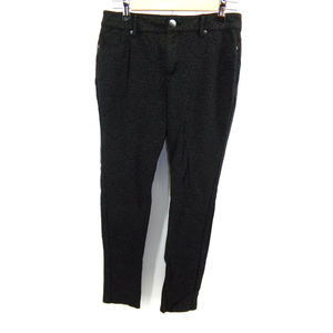 New Cato Embroidered Slim Leg Flat Front Black Pants Women's Size 6 28X27.5